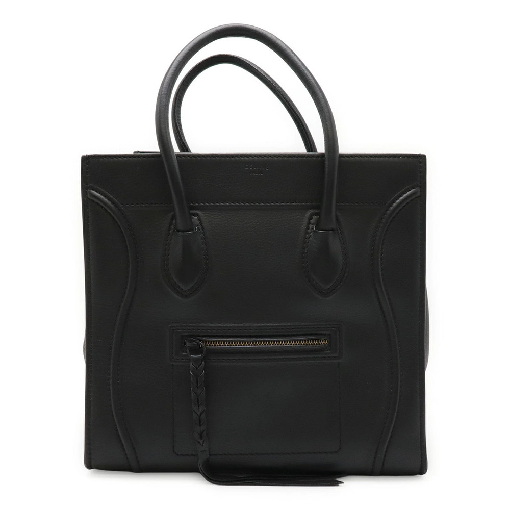 Celine Luggage Tote Phantom Handbag Tote Bag Leather Black